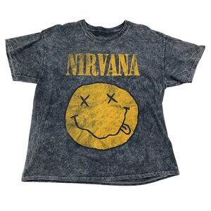 Nirvana Acid Wash/Tie Dye Band Logo/Graphic T-Shirt Men's Size Medium